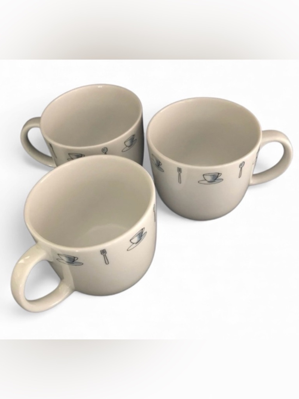 3 Crate&Barrel Coffee Shop Series Mugs Kathleen Wills - Mugs & Utensils Design